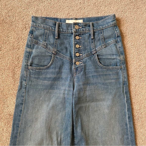 MOTHER Superior Swooner Roller Yoke Crop Flare Jean - Picture 8 of 11